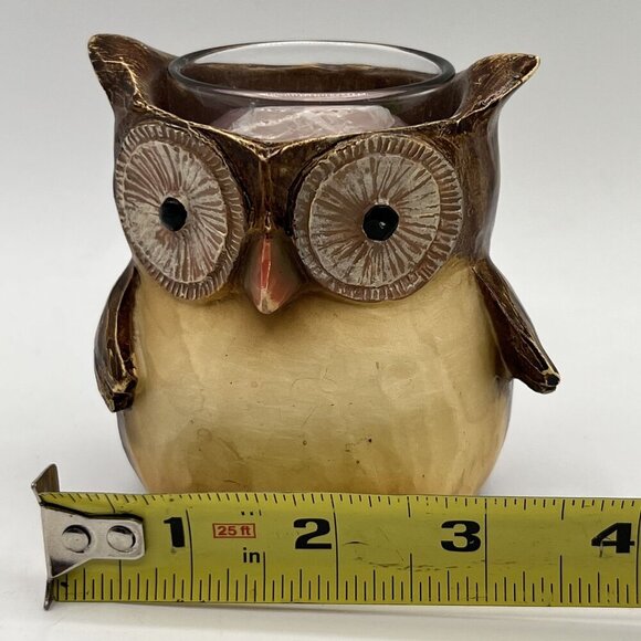 Yankee Candle Owl 2011 Antique Style Tealight Holder 3.5" Rustic Nature Votive - Picture 10 of 12